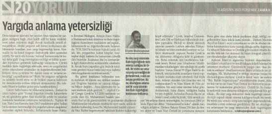 Etyen Mahçupyan - Yargıda anlama yetersizliği